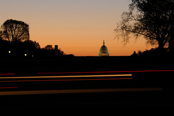 Sunrise behind the Capitol