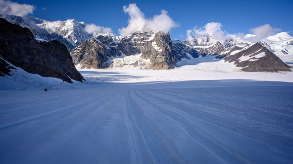 Landing on a glacier